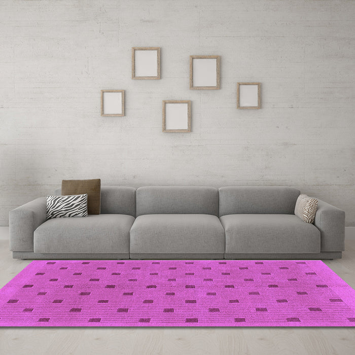 Machine Washable Abstract Purple Modern Area Rugs in a Living Room, wshabs1865pur