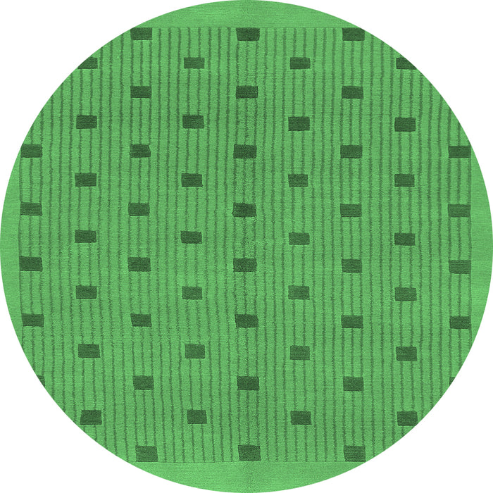 Round Abstract Emerald Green Modern Rug, abs1865emgrn