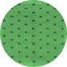 Round Abstract Emerald Green Modern Rug, abs1865emgrn