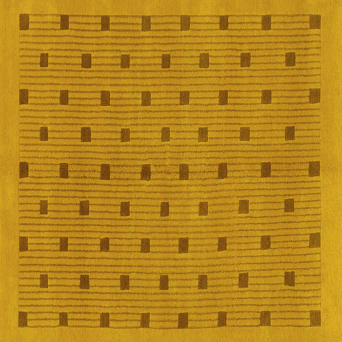 Square Abstract Yellow Modern Rug, abs1865yw