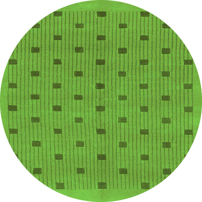 Round Abstract Green Modern Rug, abs1865grn