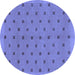 Round Abstract Blue Modern Rug, abs1865blu