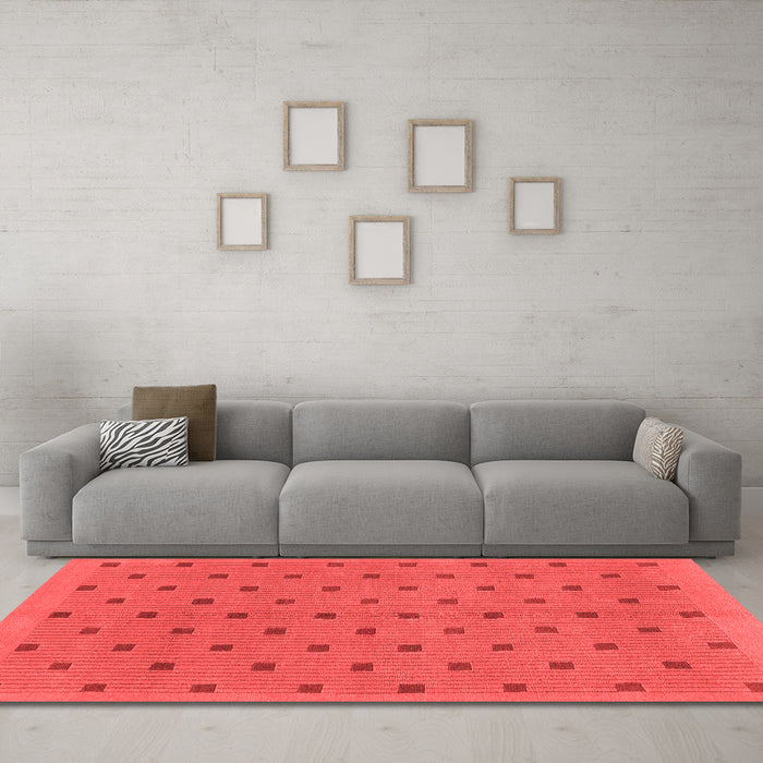 Modern Red Washable Rugs