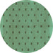 Round Abstract Turquoise Modern Rug, abs1865turq