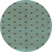 Round Abstract Light Blue Modern Rug, abs1865lblu