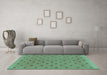 Machine Washable Abstract Turquoise Modern Area Rugs in a Living Room,, wshabs1865turq