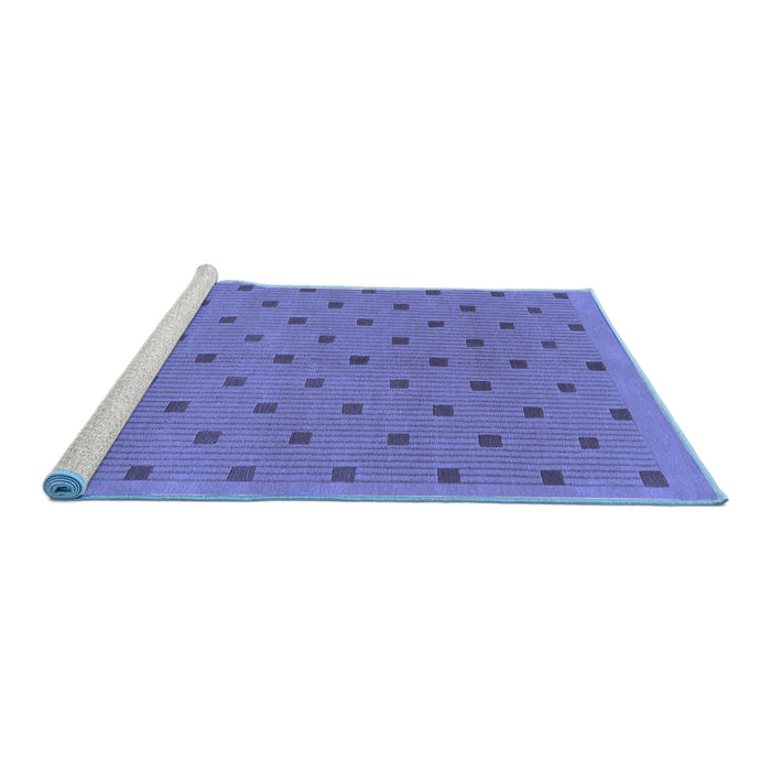 Sideview of Machine Washable Abstract Blue Modern Rug, wshabs1865blu