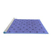 Sideview of Machine Washable Abstract Blue Modern Rug, wshabs1865blu