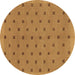 Round Abstract Brown Modern Rug, abs1865brn