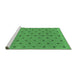 Sideview of Machine Washable Abstract Emerald Green Modern Area Rugs, wshabs1865emgrn