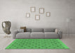 Machine Washable Abstract Emerald Green Modern Area Rugs in a Living Room,, wshabs1865emgrn