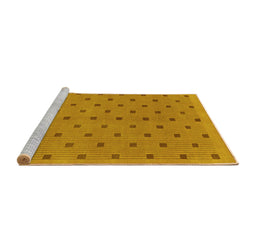 Sideview of Machine Washable Abstract Yellow Modern Rug, wshabs1865yw