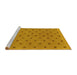 Sideview of Machine Washable Abstract Yellow Modern Rug, wshabs1865yw