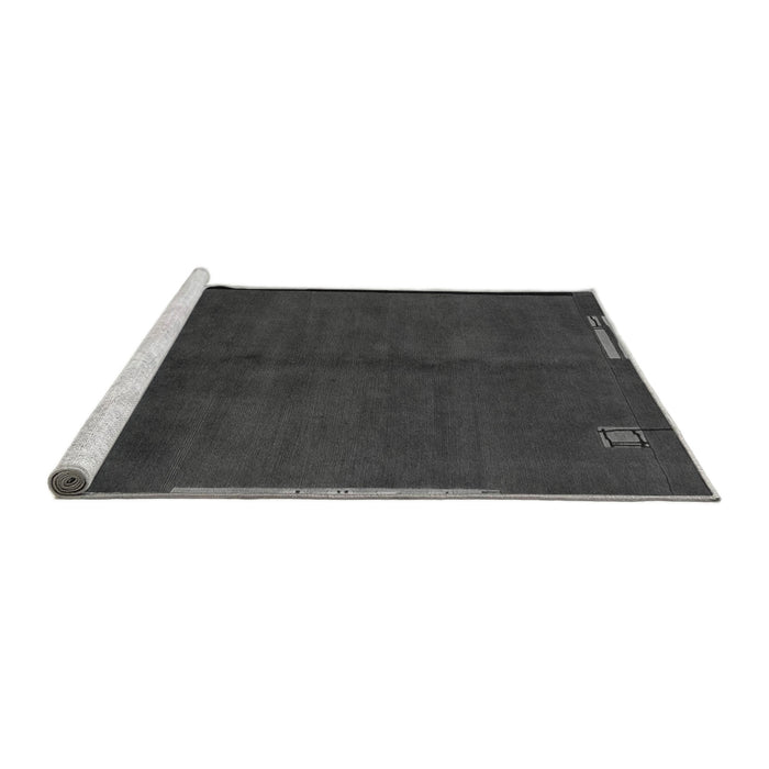 Sideview of Machine Washable Abstract Gray Modern Rug, wshabs1866gry