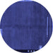 Round Machine Washable Abstract Blue Modern Rug, wshabs1866blu