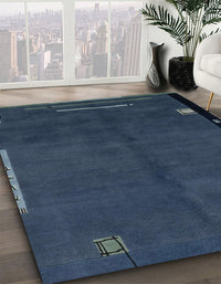 Abstract Deep-Sea Blue Modern Rug, abs1866