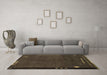 Machine Washable Abstract Brown Modern Rug in a Living Room,, wshabs1866brn