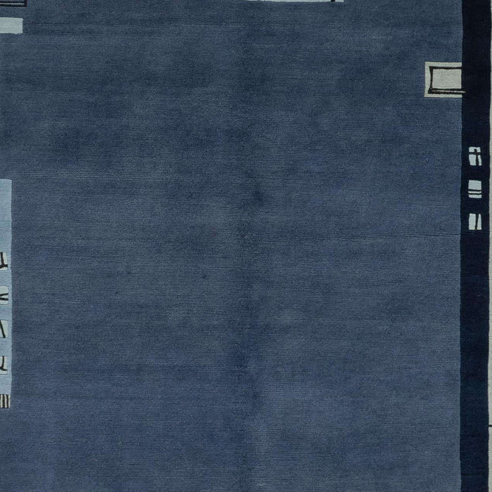 Machine Washable Abstract Deep-Sea Blue Rug, wshabs1866