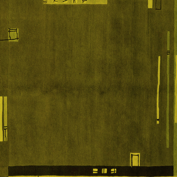Square Abstract Yellow Modern Rug, abs1866yw