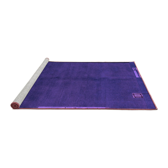 Sideview of Machine Washable Abstract Purple Modern Area Rugs, wshabs1866pur