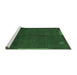 Sideview of Machine Washable Abstract Emerald Green Modern Area Rugs, wshabs1866emgrn