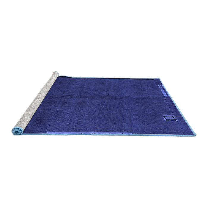 Sideview of Machine Washable Abstract Blue Modern Rug, wshabs1866blu