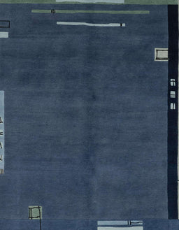 Abstract Deep-Sea Blue Modern Rug, abs1866