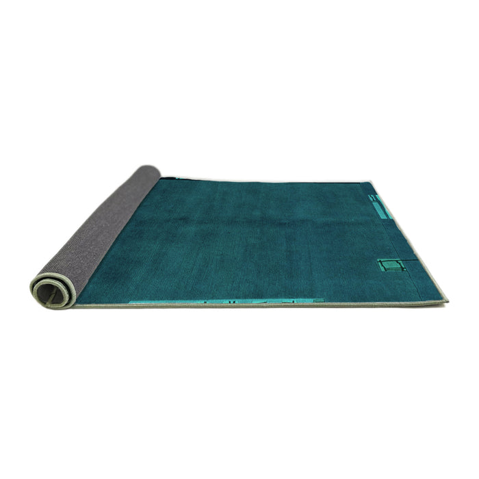 Sideview of Abstract Turquoise Modern Rug, abs1866turq