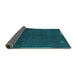 Sideview of Abstract Turquoise Modern Rug, abs1866turq