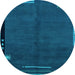 Round Machine Washable Abstract Light Blue Modern Rug, wshabs1866lblu