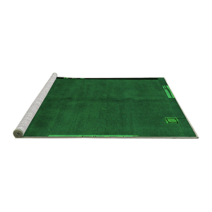 Sideview of Machine Washable Abstract Green Modern Area Rugs, wshabs1866grn