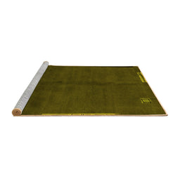 Sideview of Machine Washable Abstract Yellow Modern Rug, wshabs1866yw