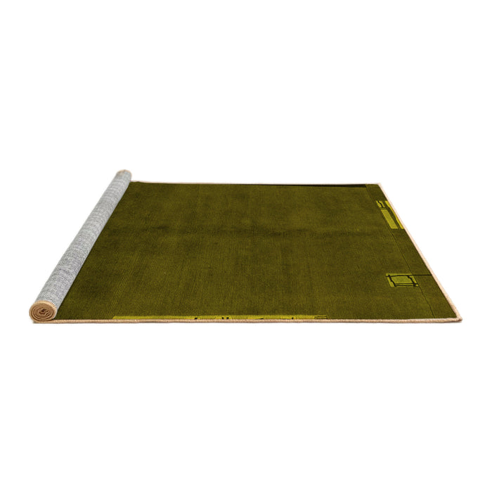 Sideview of Machine Washable Abstract Yellow Modern Rug, wshabs1866yw