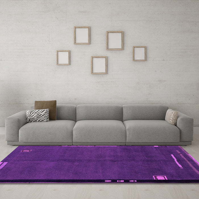 Machine Washable Abstract Pink Modern Rug in a Living Room, wshabs1866pnk