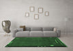 Machine Washable Abstract Emerald Green Modern Area Rugs in a Living Room,, wshabs1866emgrn