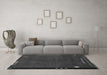 Machine Washable Abstract Gray Modern Rug in a Living Room,, wshabs1866gry