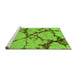 Sideview of Machine Washable Abstract Green Modern Area Rugs, wshabs1867grn