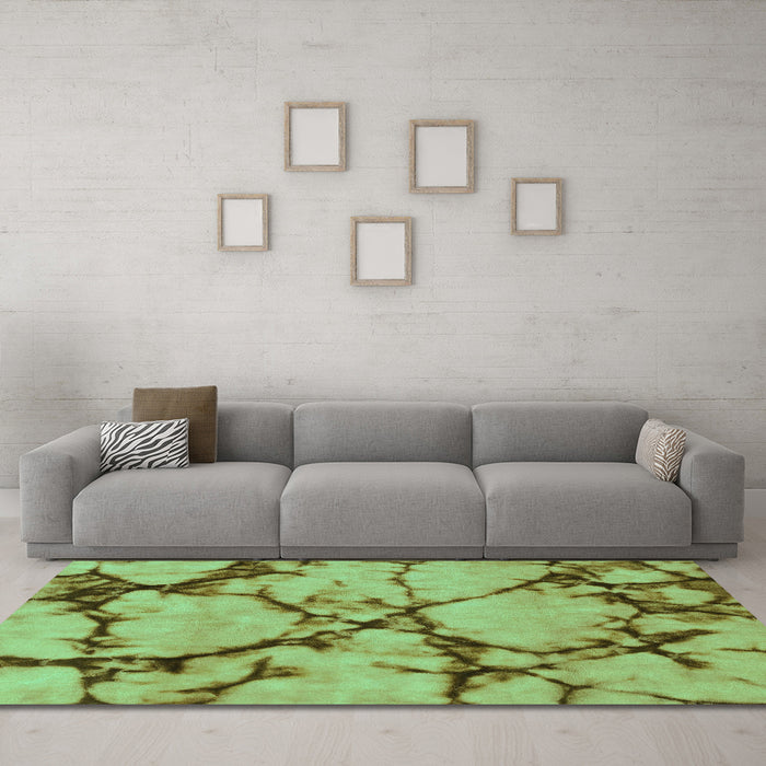Machine Washable Abstract Turquoise Modern Area Rugs in a Living Room,, wshabs1867turq