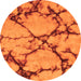 Round Abstract Orange Modern Rug, abs1867org