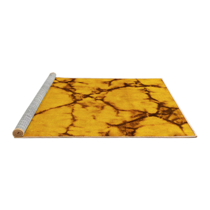 Sideview of Machine Washable Abstract Yellow Modern Rug, wshabs1867yw