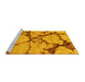 Sideview of Machine Washable Abstract Yellow Modern Rug, wshabs1867yw