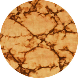 Round Machine Washable Abstract Orange Red Rug, wshabs1867