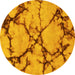 Round Abstract Yellow Modern Rug, abs1867yw