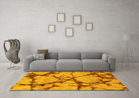 Machine Washable Abstract Yellow Modern Rug, wshabs1867yw