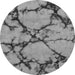 Round Machine Washable Abstract Gray Modern Rug, wshabs1867gry