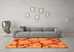 Machine Washable Abstract Orange Modern Area Rugs in a Living Room, wshabs1867org