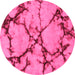 Round Abstract Pink Modern Rug, abs1867pnk