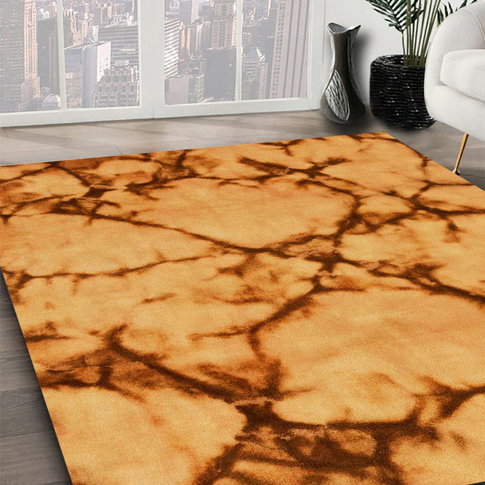 Machine Washable Abstract Orange Red Rug in a Family Room, wshabs1867