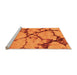 Sideview of Machine Washable Abstract Orange Modern Area Rugs, wshabs1867org