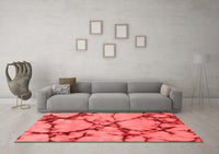 Machine Washable Abstract Red Modern Rug, wshabs1867red